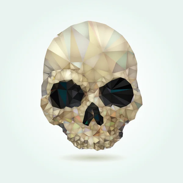 Cráneo bajo poli vector de cristal — Vector de stock