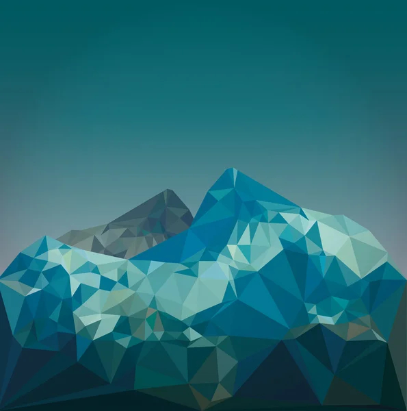 Bajo polivinílico paisaje de montaña — Vector de stock