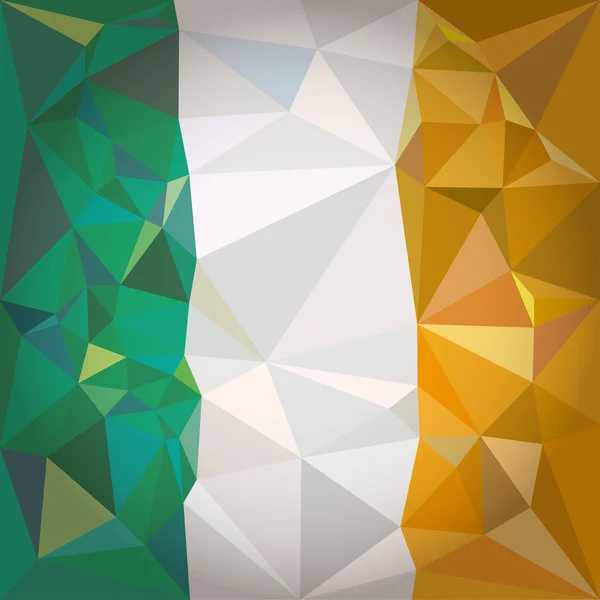 Vlag van Ierland Ierse laag poly stijl — Stockvector