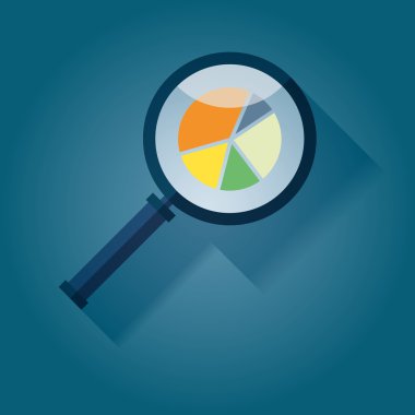 İş analizi sembolü ile büyüteç simgesini