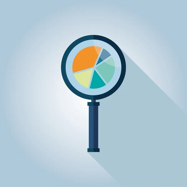 Simbolo Business Analysis con icona in lente d'ingrandimento — Vettoriale Stock