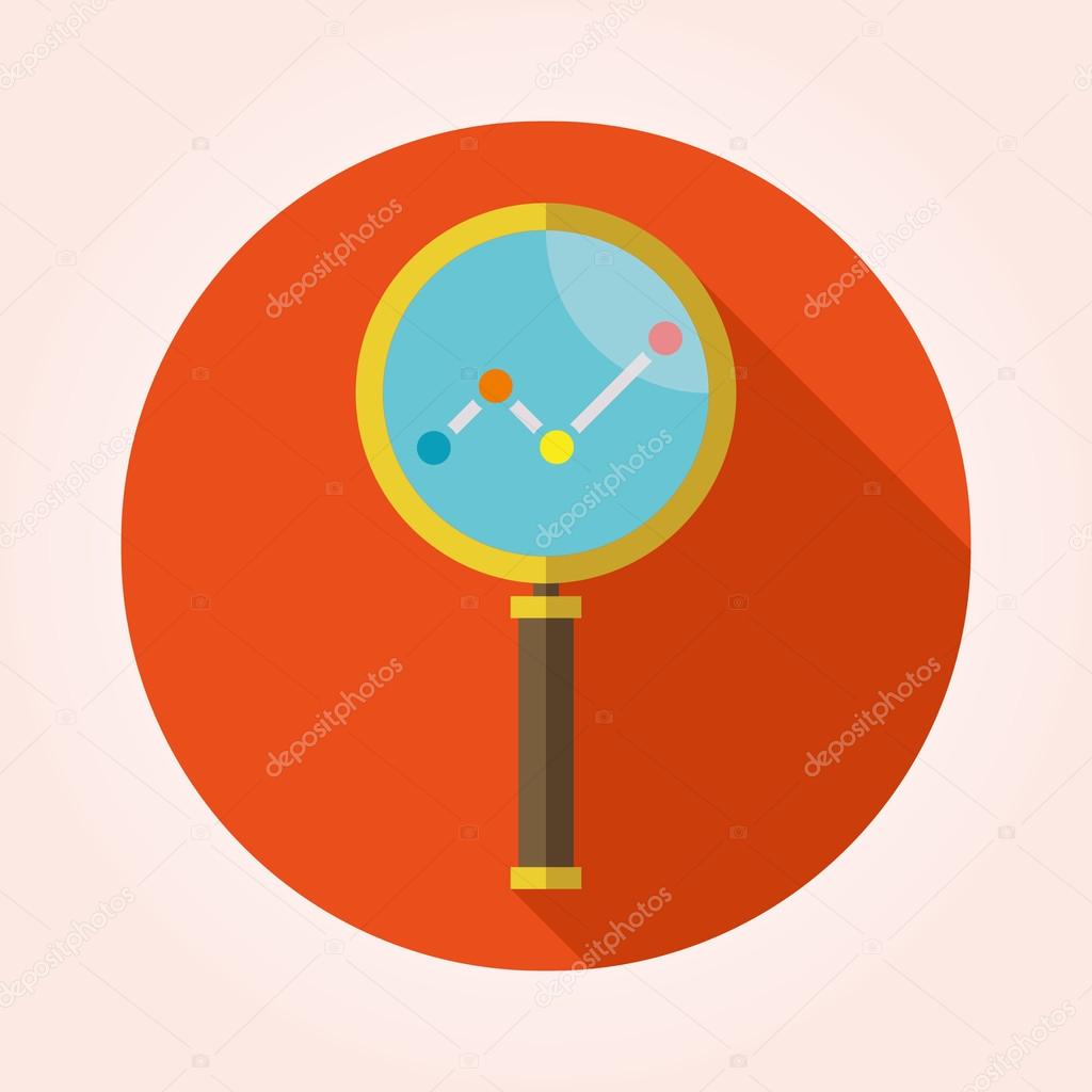 Business Analysis symbol with magnifying glass icon