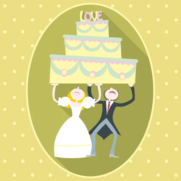 Pastel de boda — Vector de stock