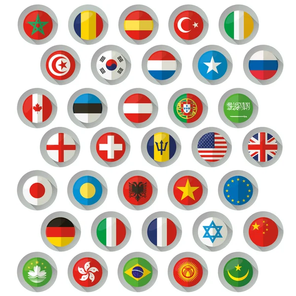 Flag of world. Vector icons — Stock Vector