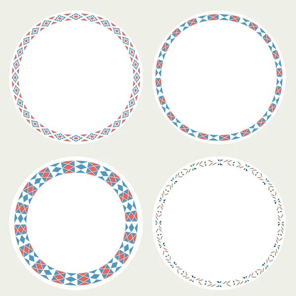 Illustrazione vettoriale azteca nativa tribale. Elementi decorativi isolati, bordo, etichetta per testo . — Vettoriale Stock