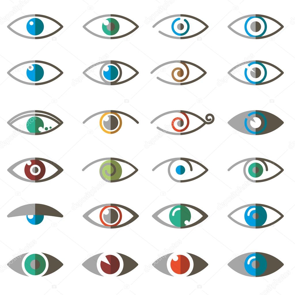 Collection of eyes icons and symbols - logo design. Vector illustration ...