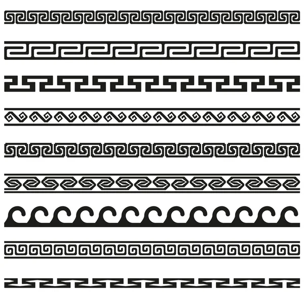 Old greek border designs — Stock Vector