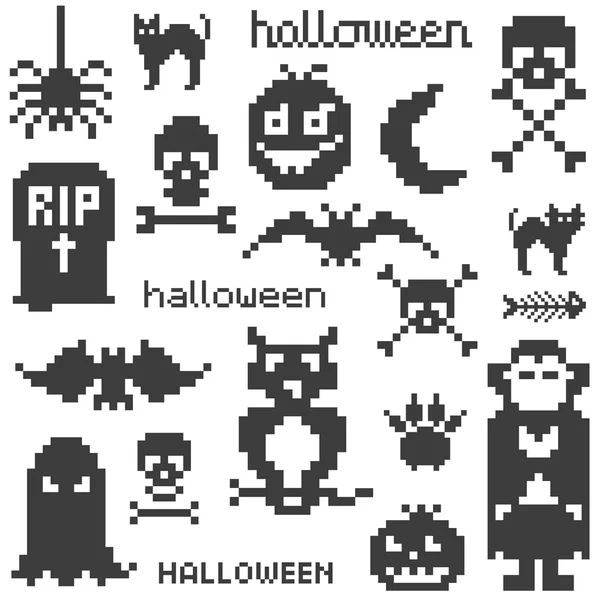 Set of icons on halloween theme — Stock Vector