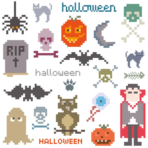 Set of icons on halloween theme — Stock Vector