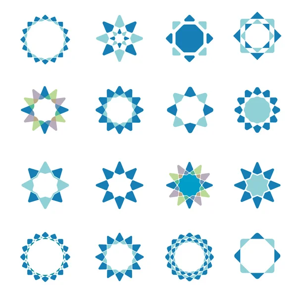 星の幾何学的なベクトルのロゴのテンプレート セット — ストックベクタ