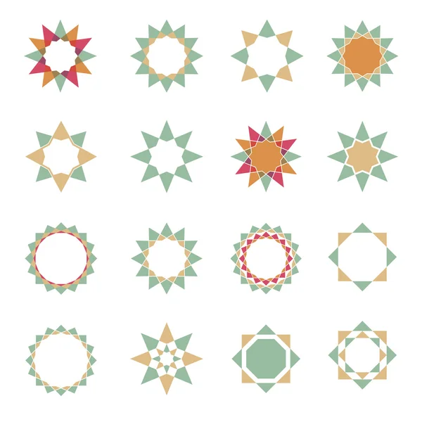 Geometric star vector logo template set — Stock Vector