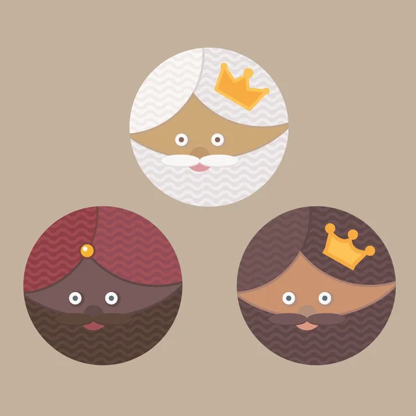 The three Kings of Orient wisemen — Stock Vector