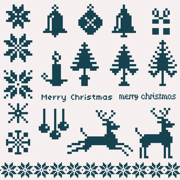 Kerstmis winter pixels — Stockvector