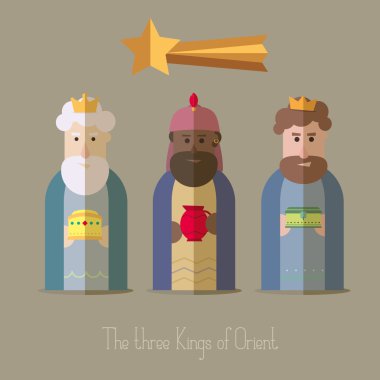 The three Kings of Orient wisemen clipart