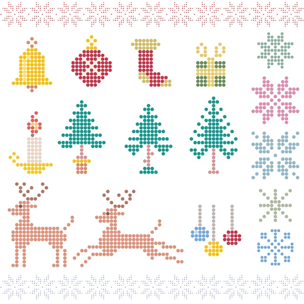 Natal padrão de inverno pixels — Vetor de Stock