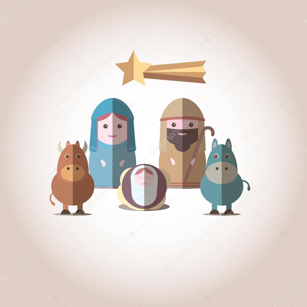 Vector Nativity christian jesus