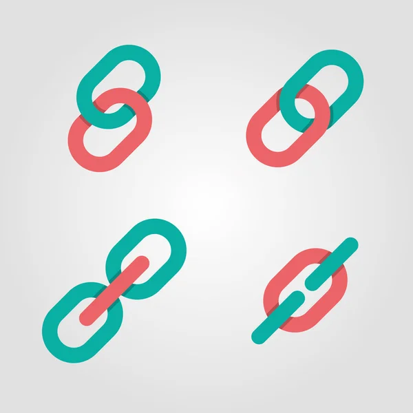 Links symbols icons set — Stock Vector