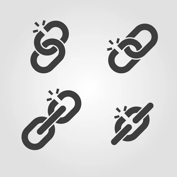 Broken chain link icons — Stock Vector