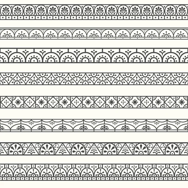 Elementos de design Pompeu, Romano. Fronteiras com estilo clássico —  Vetores de Stock