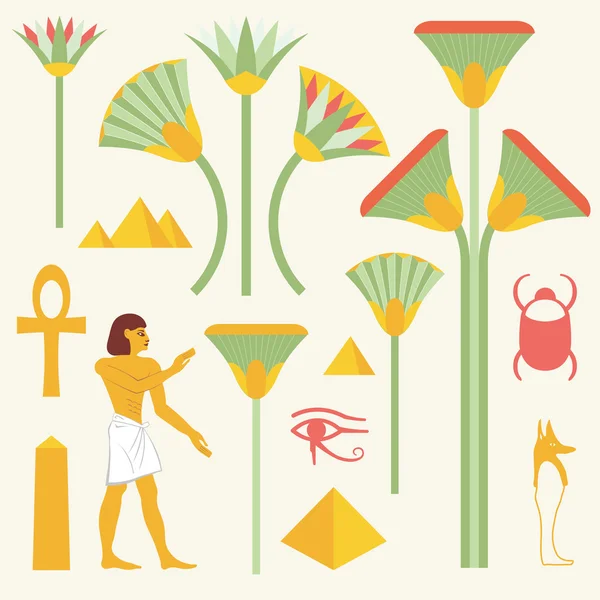 Egyptian symbols and signs — Stock Vector