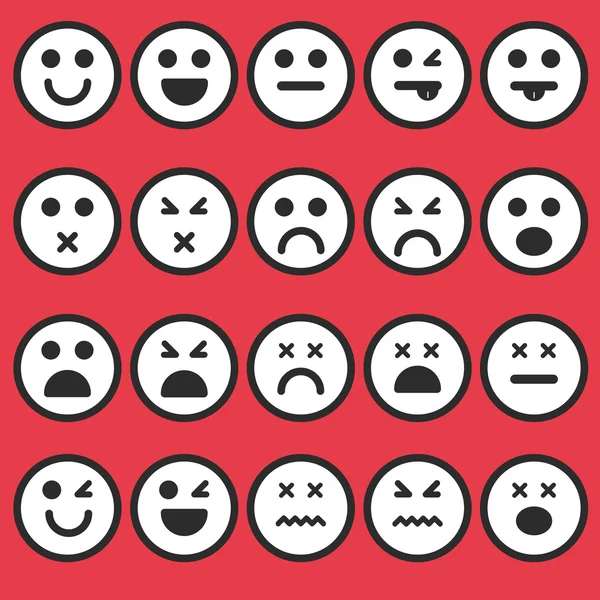 Σύνολο διαφορετικά emoticons διάνυσμα — Διανυσματικό Αρχείο