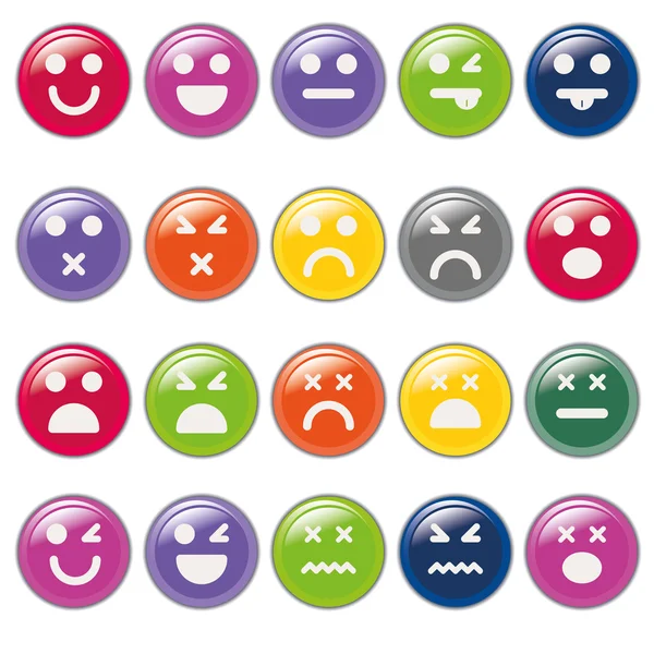 Set di diverse emoticon vettoriali — Vettoriale Stock