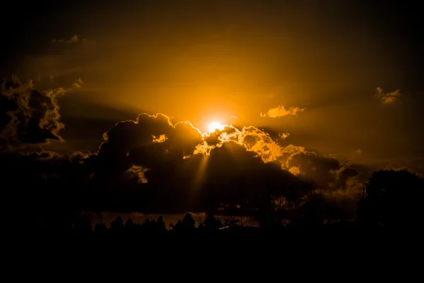 Nice sun ray at sunset time — Stock Photo, Image