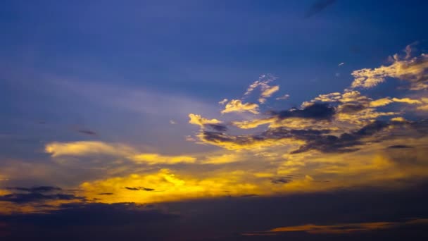 4K Time lapse of sunset sky with clouds — Stock Video