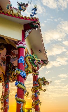 Dragon heykel dekorasyon Çin Tapınağı