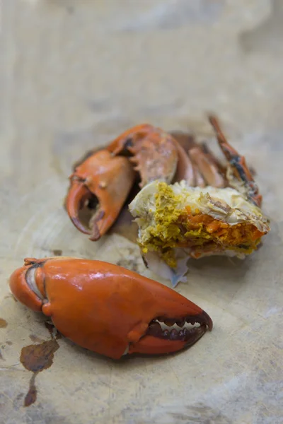 Steamed crab with eggs ready to eat — Stock Photo, Image