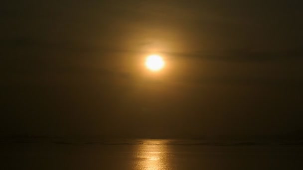 Tijd Verstrijken Van Zonsondergang Zee Met Chang Eiland Achtergrond — Stockvideo