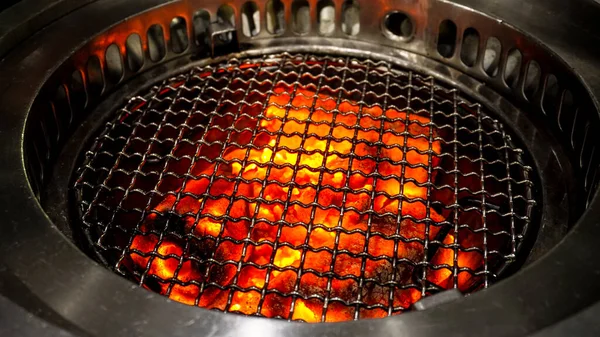 Bbq Için Ocakta Sıcak Kömür Yakın Çekim — Stok fotoğraf