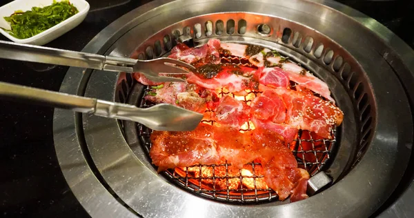 Carne Crua Grelha Fogão Para Churrasco — Fotografia de Stock