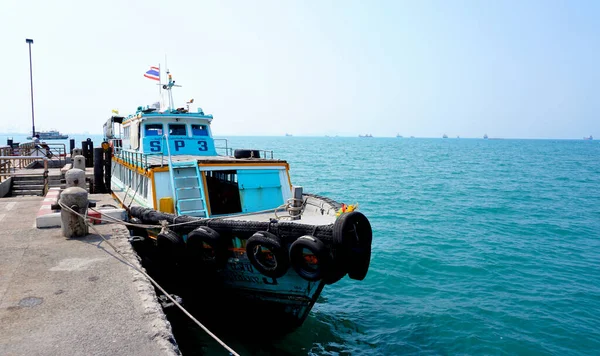 Chonburi Tailandia Ene Barco Pasajeros Atracado Mar Enero 2021 Siracha — Foto de Stock