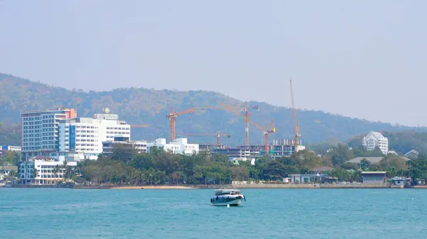 Chonburi Tailandia Ene Amarre Barcos Mar Enero 2021 Siracha Chonburi — Foto de Stock