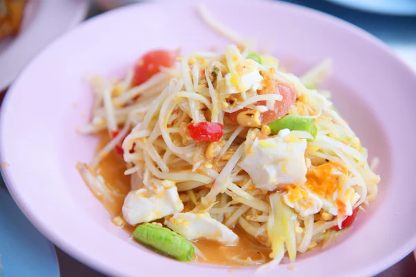 Sum-Tam, Papaya würziger Salat — Stockfoto