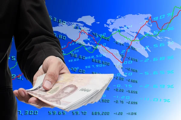 Maak geld van globale beurs — Stockfoto