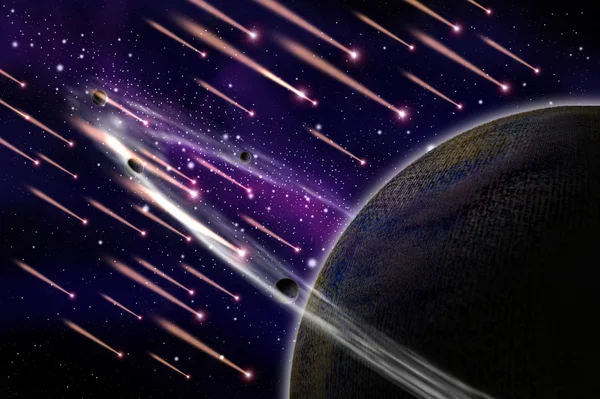 Meteor attacca l'illustrazione dell'asteroide — Foto Stock