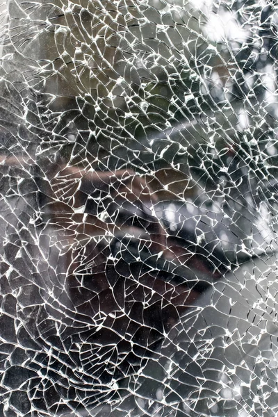 Vidro danificado (pára-brisas do carro ) — Fotografia de Stock