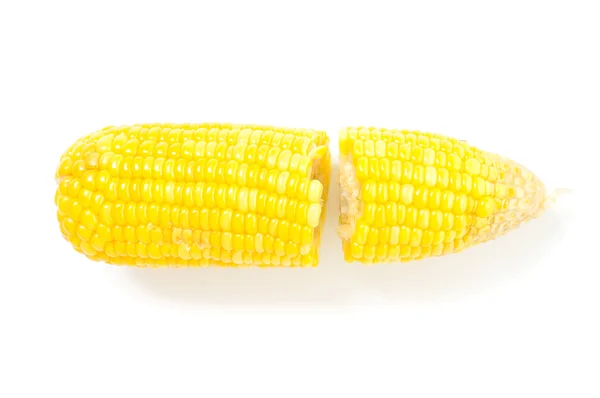 Főtt kukorica, elszigetelt fehér — Stock Fotó