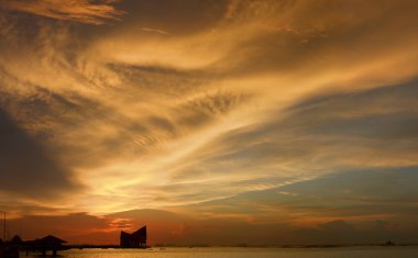 Nice cloud with sunset light at Sriracha, Thailand