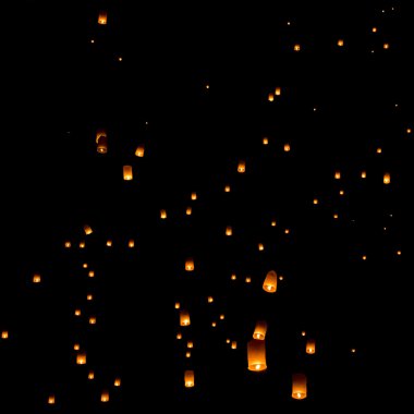Floating lantern, Yi Peng Balloon Festival clipart