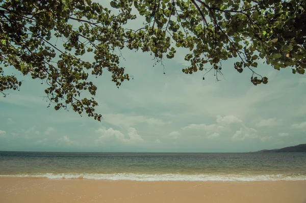 Bella spiaggia con sfondo mare — Foto Stock