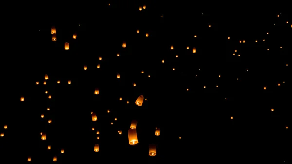 Floating lantern, Yi Peng Balloon Festival — Stock Photo, Image