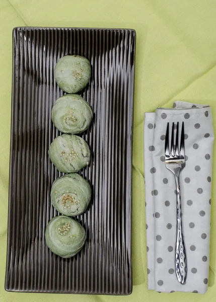 Pastel de luna, Bonito menú de postres chinos — Foto de Stock