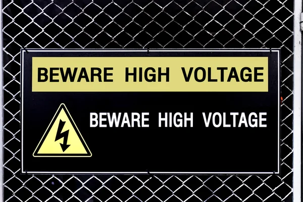 Beware high voltage sign — Stock Photo, Image