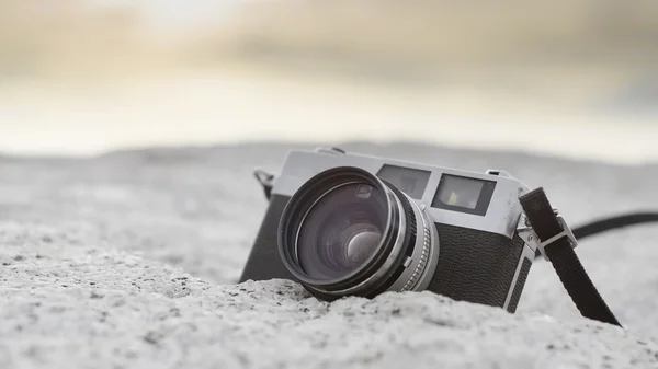 Vintage camera on stone — Stock Photo, Image