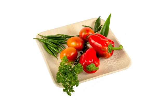 Fresh Vegetables Eco Plate — Stockfoto