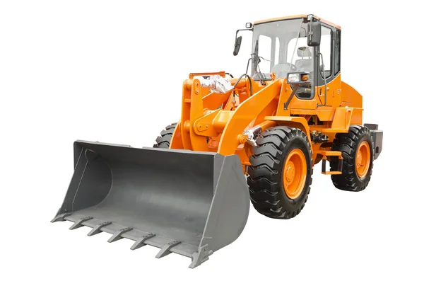 Beyaz bir arka plan üzerinde izole buldozer