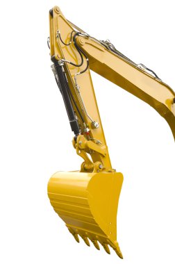 Beyaz bir arka plan üzerinde izole Ekskavatör Kepçe